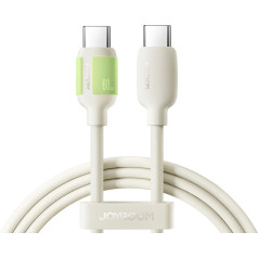 USB-C kabelis - USB-C ar fluorescējošu uzgali 60W 1,2 m - bēšs