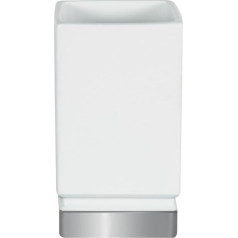 Spirella Porcelain Roma Tumbler, White/Silver
