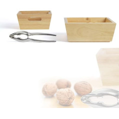 Nutcracker Set - Nutcracker Set with 2 Bamboo Bowls for Serving - Nut Cracker with Stackable Serving Bowls Suitable for Different Nuts
