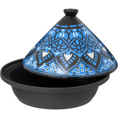 WEB2O Classic Stainless Steel Induction Tagine and Glass Ceramic Blue 30.20 x 30.2 x 23 cm
