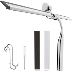 Wunset Superior Shower Squeegee Selection: With Stainless Steel, Silicone and Rubber Squeegees, Water Scrapers, Bathroom Utensils, Shower Cubicle Squeegees (35cm, Silver)