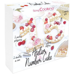 SCRAP COOKING 3810 21 cm 0 to 9 Tool Set with Icing Nozzles, Bags, Gold Holders - Desserts, Birthday Cakes & Parties - With Recipes, Plastic