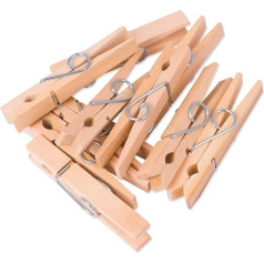 Strong Birch Wooden Clothes Pegs - 100% Biodegradable and Compostable Wood - Perfect Clothes Pegs for Crafts and Laundry 8 cm x 1 cm (Pack of 100)