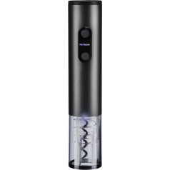 Westmark Vasco Corkscrew - Electric Wine Opener for Wine Bottles with Corks, Effortless Corkscrew with One Hand Operation, 4 x AA Batteries Required - Stainless Steel, Aluminium