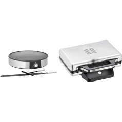 WMF Lono Crepes Maker Creperie with Spatula and Dough Distributor, 1600 W, Diameter 33 cm & Lono Sandwich Maker, Sandwich Toaster, for 2 Standard or XXL Toasts, 2-Level Height Adjustment for More