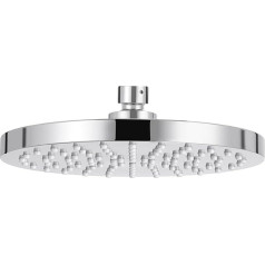 KES J201S8-CH Rain Shower Head with Anti-Limescale Nozzles Shower Head Rain Shower Round Built-in Shower Heads, Large Overhead Shower 8 Inch Chrome Polished