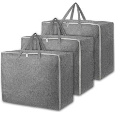 3 Pack Duvet Storage Bag Clothes Storage Bag with Zipper Waterproof for Duvet Laundry Clothes