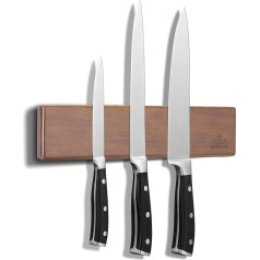 ENOKING 26 cm Magnetic Strip Knife Self-Adhesive Knife Magnetic Strip with Extra Strong Magnet, Magnetic Knife Holder Made of Acacia Wood, Magnetic Knife Holder for Knives and Kitchen Utensils