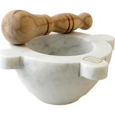 MARMO IN MRM320110 Mortar 18 cm Height 10 mm Marble White with Pest