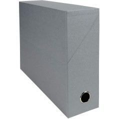Exacompta 89526E Premium Transfer Box Made of Canvas Paper 9 cm Spine Width with Finger Hole DIN A4 Grey Ideal Transport Box and Perfect for the Safe Storage of Your Folders