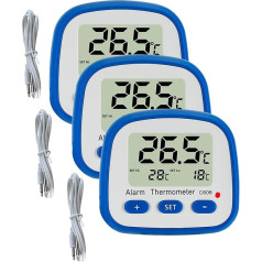 Digital Cooling Freezer Thermometer with Magnet and Stand Easy Display Fridge Thermometer with LED Display Hi Lo Temperature Alarm Room Thermometer with Larger LCD Display for Kitchen (3)