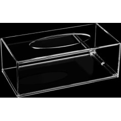 Acrylic Cosmetic Tissue Box 25.0 x 18.0 x 9.0 cm Extra Wide Tissue Box with Cover Acrylic Transparent Tissue Box for Dining Room Car Office Bathroom Bedroom