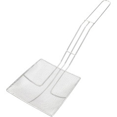 Kichvoe Square Fine Mesh Strainer: Stainless Steel Fryer Strainer Strainer Slag Scoop with Long Handle for Cooking and Roasting