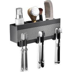 Leekayer Bathroom Toothbrush Holder Black Toothbrush Holder Corner Storage Box 3-Slot Drilling Free Self-Adhesive Installation Space Aluminium