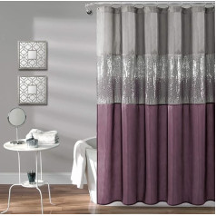 Lush Decor Grey & Purple Starry Sky Polyester Shower Curtain 72