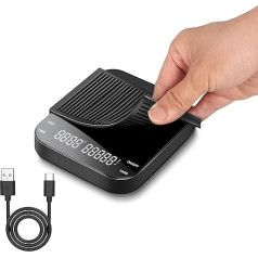 Coffee Scales with Timer, Mini Coffee Scales 3000 g/0.1 g, Portable Digital Kitchen Scales for Espresso and Pour-Over, Espresso Scales with LED Display, Battery Fine Scale, Coffee Scale, Touch Button