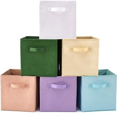 EZOWare Set of 6 Foldable Storage Boxes without Lid for Shelves