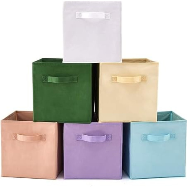 EZOWare Set of 6 Foldable Storage Boxes without Lid for Shelves