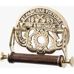 ACL Wall Mounted Toilet Paper Holder - St. Pancras Attachment Style Toilet Roll Holder for Bathroom - Solid Brass Novelty Toilet Roll Holder with Included Hardware