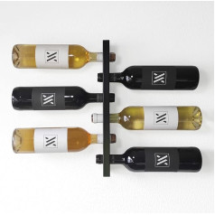 VINAK Steel Wall Wine Rack for All Types of Wine Bottles | Modern and Minimalist Design with Space for 6 Bottles | Designed