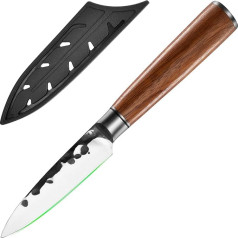 FULLHI Chef's Knife, Forged Butcher's Hatchet Meat Vegetables Cutting High Carbon Steel Kitchen Knife for Home Cooking Christmas Gifts for Women Men (9 cm Peeling)