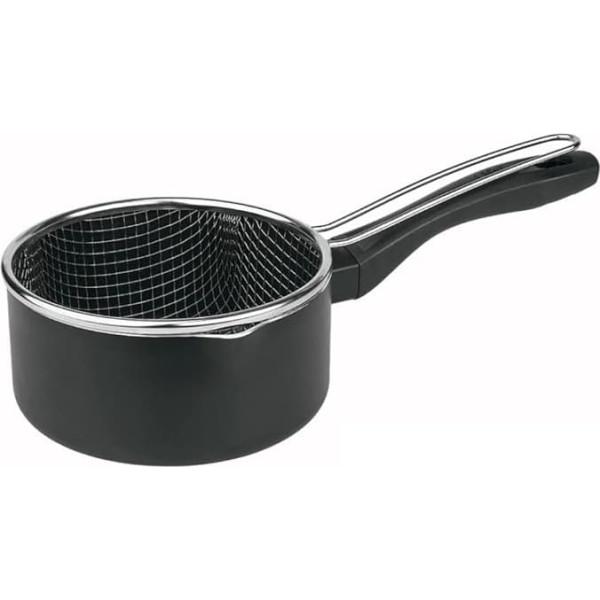 MGE - Casserole with Frying Basket - Saucepan - Saucepan - Butter Pan - Frying Head - Aluminium - Chip Pot Fryer Chips Pot - Pot for Frying Chips - 16 cm