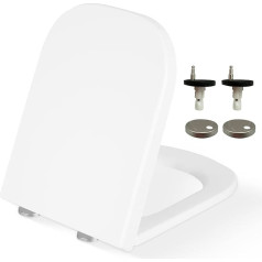 Soft Close Toilet Seat Square High Quality Heavy Duty Quick Release Toilet Seat Easy Installation with Two Top Fixings and Adjustable