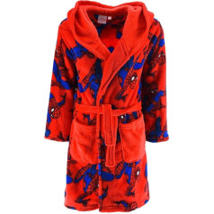 Marvel Spider-Man Boys Bathrobe, Warm and Soft Fleece Dressing Gown Gift for Boys, Sizes 3 to 10 Years, red