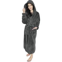 Octopus F5661 Women's Fluffy Fleece Bathrobe with Pockets and Hood