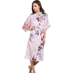 6001 Peacock Satin Bathrobe for Home, Holiday or Business Trip