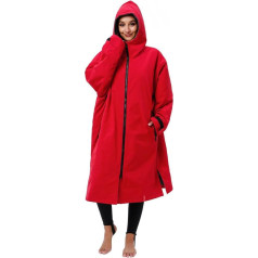 Waterproof Wrap Robe Surf Poncho Robe Keep Warm Long Sleeve Double Layer Waterproof Hooded Swim Surf Bathing College Size M