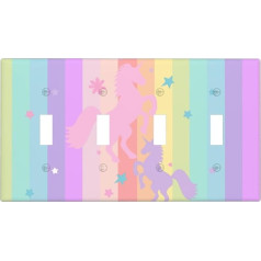 Lichtschalter-Abdeckung, 4-Gang-Wandplatte, dekorative elektrische Schalterplatten für Landhaus-Badezimmer, Kinderzimmer, Mädchen, Jungen, Kinderzimmer, Dekoration