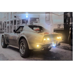 LED Picture with Lighting LED Canvas Picture 65 x 45 cm Luminous Picture US Car / Vintage Timer Wall Picture