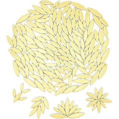 Leaf Petal Ceramic Mosaic Tiles for Crafts, 500 g Irregular Mosaic Pieces, Petal Mosaic Tiles DIY Mosaic Making Stones for Crafts Hobby Art Wall Decoration (Light Yellow)