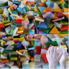 Pocoukate Mosaic Tiles, Glass Mosaic for Crafts, Mosaic Stones Stained Glass Kit/1000 Pieces, Supply DIY Home Decoration/Plates/Picture Frames/Flower Pots, etc. Mosaic