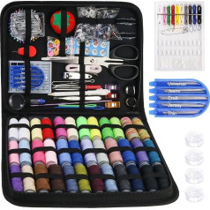 Sewing Kit Basic Kit with 230 Sewing Accessories, Includes Sewing Thread, Needles, Scissors, Buttons, etc., Suitable for Beginners, Adults, Home, Sewing Machine and Travel