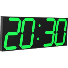 LED Clock Digital Clock Large Wall Clock with 18 Inch LED Display, Countdown Clock with 8 Adjustable Brightnesses, 16 Alarm Settings, 12/24 Hour Display, Temperature and Calendar Display