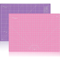 Headley Tools Cutting Mat A2 - Self-Healing Sewing Mat, Double-Sided, 5-Ply for Sewing, Craft, Hobby, Fabric, Scrapbooking Project, 60 x 45 cm (Pink/Purple)