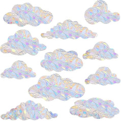 Cloud Window Stickers, Static Cling, Anti-Collision Protection for Birds, Beats, Cloud Window Stickers, Prismatic Vinyl Stickers, Rainbow Stickers, Suncatcher Stickers