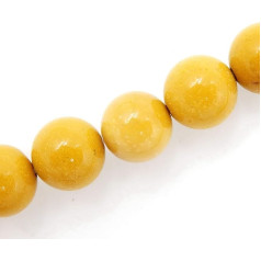 Natural Stone Beads for Jewellery Making, Sold Per Bag 5 Strands Inside, Yellow Mookaite 10 mm