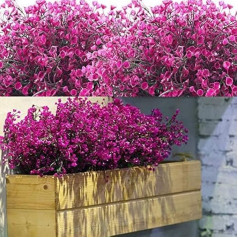 12 Bundles Artificial Shrubs Bushes Artificial Flowers Outdoor UV Resistant Plants Flowers Decorative Artificial Shrubs Bushes for Flower Arrangement Table Centrepiece Decor
