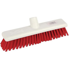 Jantex Hygiene Broom Soft Bristle Red 12In Brush Only Sweeping Cleaning