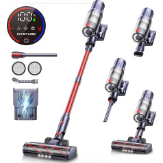 INTETURE Battery Vacuum Cleaner 45000Pa/550W/60Mins, Wireless Vacuum Cleaner with Upright Function, Wall Mount with Integrated Charging Station, Super Quiet Battery Vacuum Cleaner for Hard Floors,