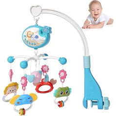 Mobile Baby, Music Mobile Baby Bed with Music and Light and Projector, Mobile Baby Music Box with 400 Melodies for Boys Girls, Baby Sleep Aid Music Toy for Newborns 0-24 Months