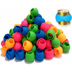 Pack of 100 Thread Bobbins Holder Thread Spool Huggers, Silicone Thread Spool Holder, Thread Spool Protector for Sewing and Embroidery Machine Thread Bobbins, Random Colours