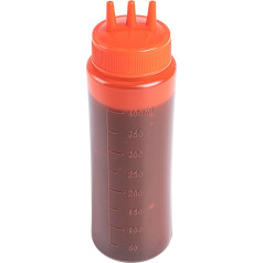 Ketchup Plastic Squeeze Bottles with Triple Outlet Tip 6.7 x 6.4 x 19.1 cm Red Pack of 6