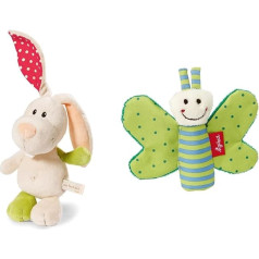 NICI 39685 Cuddly Toy Rabbit Tilli 25 cm - Soft Toy for Babies, Toddlers and All Cuddly Toy Lovers & Sigikid 41179 Grasping Toy Butterfly Red Stars Girls and Boys Baby Toy