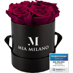 Mia Milano Infitnity Roses in Box I Black Rose Box with Real Preserved Flowers I Gift for Women I Flower Box Shelf 3 Years
