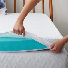 LUCID White Polyester Blend Mattress Topper 10cm
