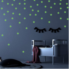 Yellow Stars Wall Stickers. Luminous Stars / Luminous Dots for Your Starry Sky. Wall Decoration for Kids Bedroom, Home Room, Shops. Fluorescent Star Stickers in Yellow, 3 cm